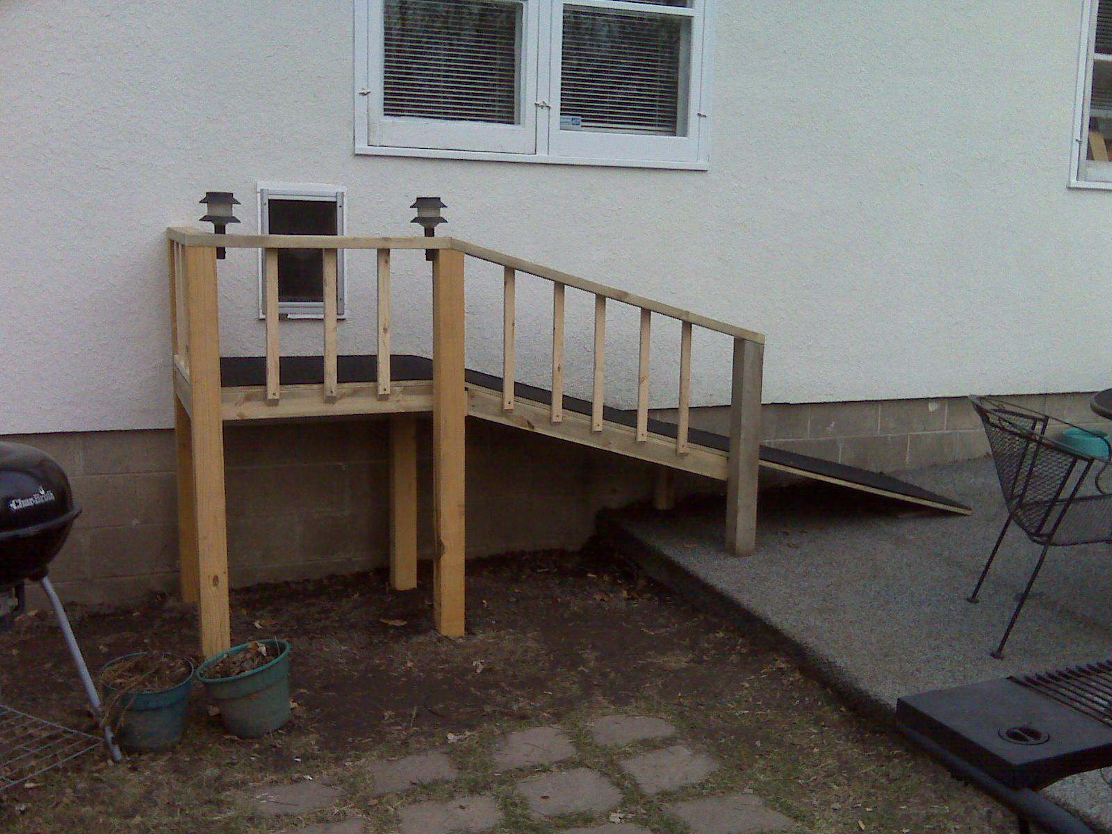 Aging in Place & Special Needs Construction Image of access ramp and door for pets.