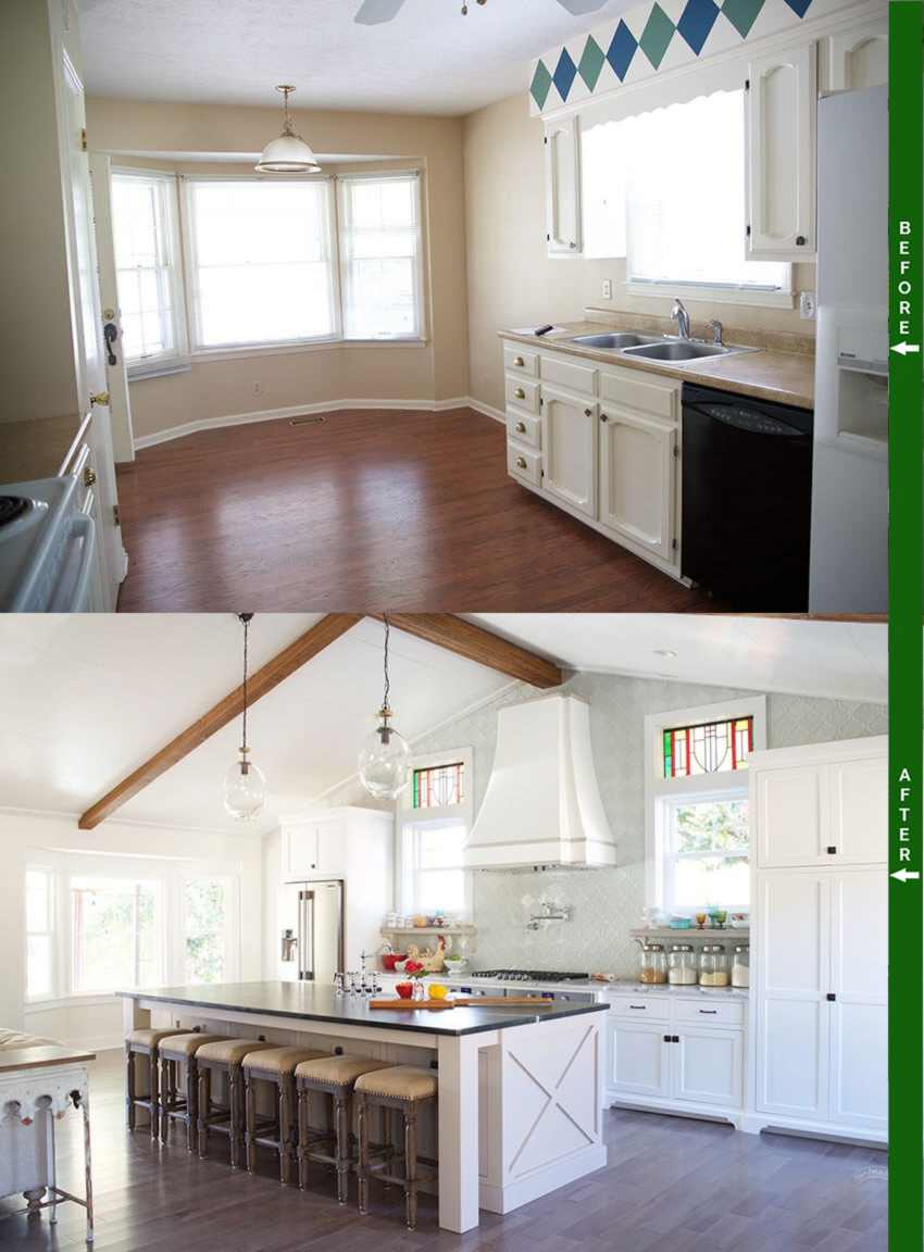Kitchen and Bath Improvements Home Remodeling Before and after image of a kitchen remodel.