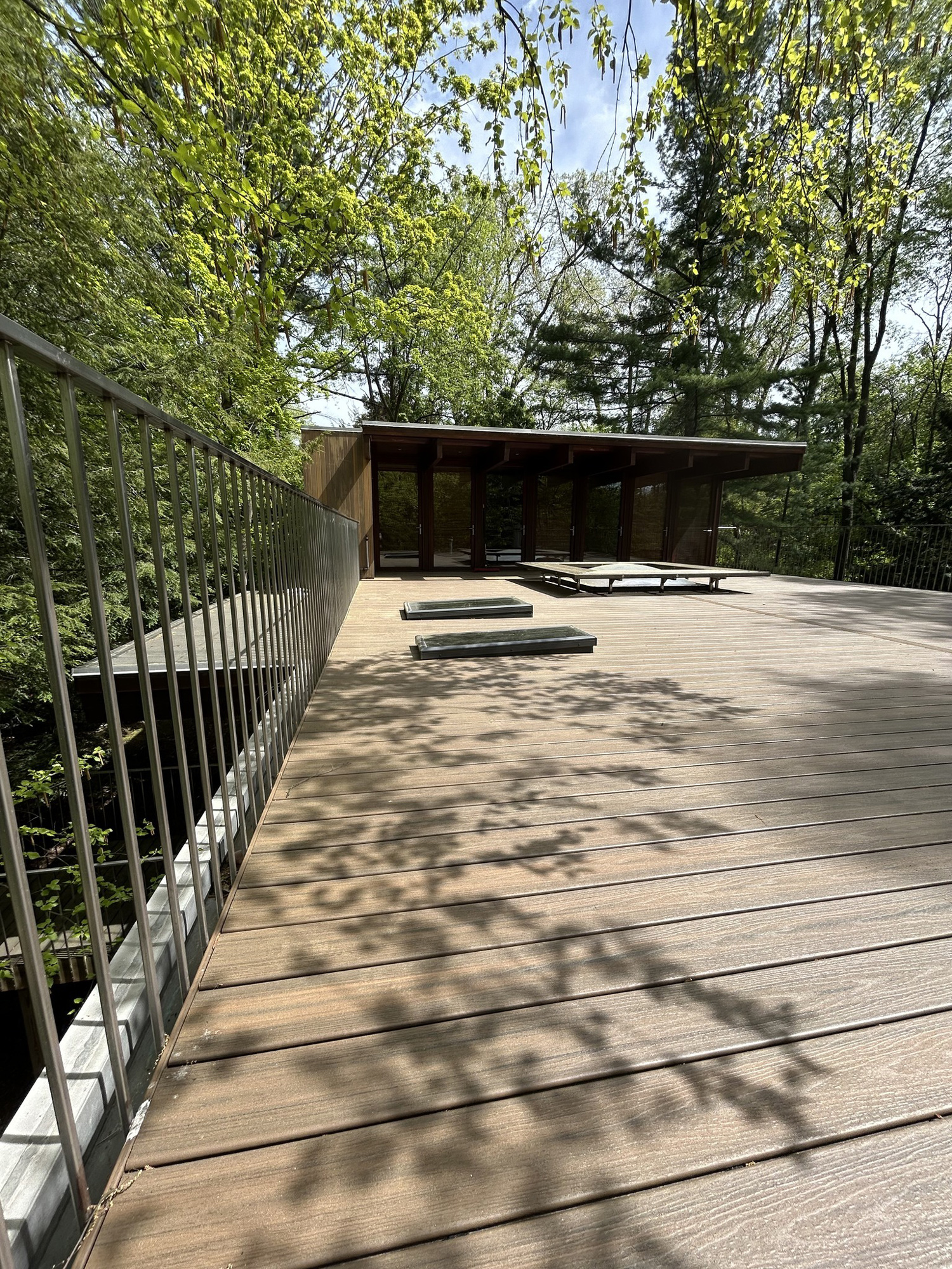 Rooftop deck with railing